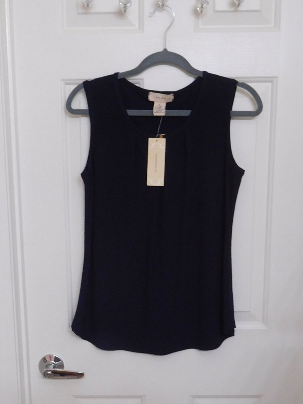 NWT Diana Belle Navy Blue Blouse Top sz Small